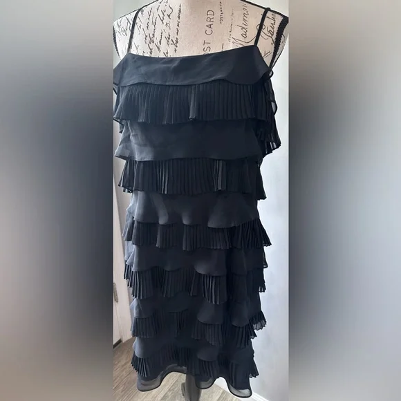 🖤🖤Calvin Klein Women’s Black Ruffle Spaghetti Strap Dress -🖤🖤 - Picture 2 of 9